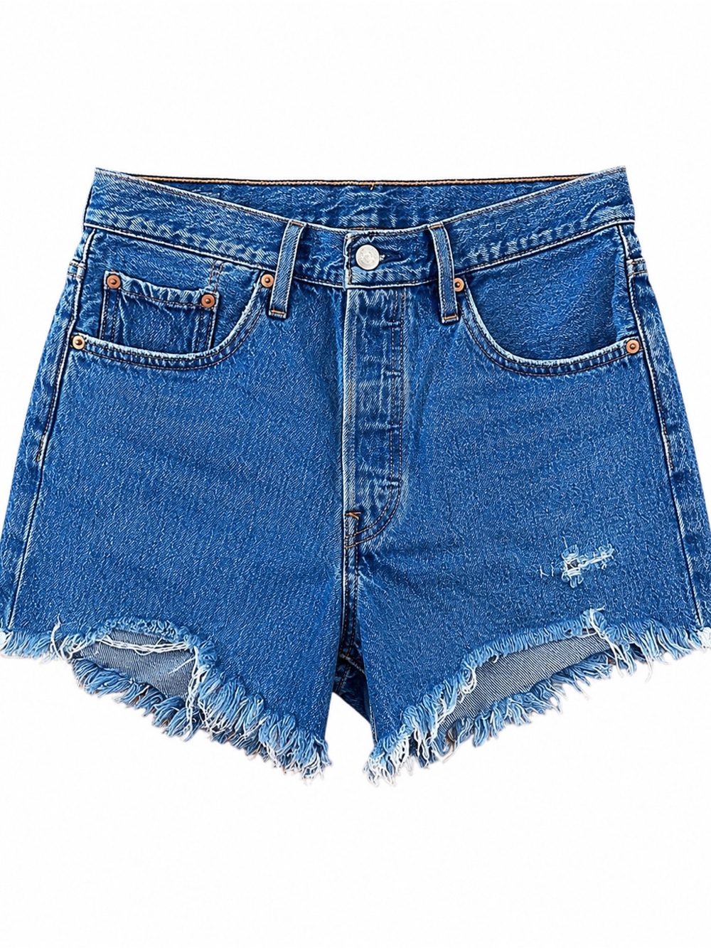 Levi’s 501 Cutoff Denim Jean Shorts W28 Vintage Distressed Frayed Hem High Rise